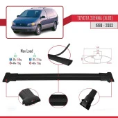 Toyota Sienna (XL10) 1998-2003 Arası ile Uyumlu FLY Model Ara Atkı Tavan Barı SİYAH thumbnail 4