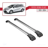 Toyota Sienna (XL40) 2021 ve Sonrası ile uyumlu ACE-1 Ara Atkı Tavan Barı GRİ thumbnail 2