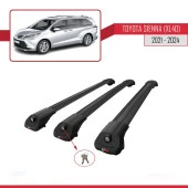 Toyota Sienna (XL40) 2021 ve Sonrası ile uyumlu ACE-1 Ara Atkı Tavan Barı SİYAH 3 ADET BAR thumbnail 4