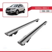 Vauxhall Mokka X 2016-2019 ile uyumlu HOOK Model Anahtar Kilitli Ara Atkı Tavan Barı GRİ thumbnail 4