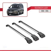 Volkswagen Caddy 2010-2015 Arası ile uyumlu ACE-1 Ara Atkı Tavan Barı GRİ 3 ADET BAR thumbnail 3