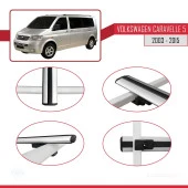 Volkswagen Caravelle (T5) 2003-2015 Arası ile uyumlu Basic Model Ara Atkı Tavan Barı GRİ 3 ADET thumbnail 4