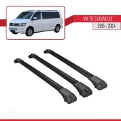 Volkswagen Caravelle (T6) 2015 ve Sonrası ile uyumlu ACE-1 Ara Atkı Tavan Barı SİYAH 3 ADET BAR thumbnail 3