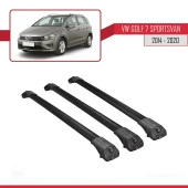 Volkswagen Golf 7 SPORTSVAN 2014-2020 Arası ile uyumlu ACE-1 Ara Atkı Tavan Barı SİYAH 3 ADET BAR thumbnail 2