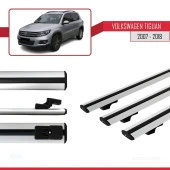 Volkswagen Tiguan 2007-2016 Arası ile uyumlu Basic Model Ara Atkı Tavan Barı GRİ 3 ADET thumbnail 3