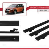 Volkswagen Touran CROSS 2007-2010 Arası ile uyumlu Basic Model Ara Atkı Tavan Barı SİYAH 3 ADET thumbnail 3