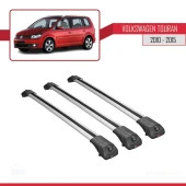 Volkswagen Touran CROSS 2010-2015 Arası ile uyumlu ACE-1 Ara Atkı Tavan Barı GRİ 3 ADET BAR thumbnail 3