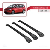 Volkswagen Touran 2010-2015 Arası ile uyumlu ACE-1 Ara Atkı Tavan Barı SİYAH 3 ADET BAR thumbnail 3
