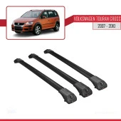 Volkswagen Touran CROSS 2007-2010 Arası ile uyumlu ACE-1 Ara Atkı Tavan Barı SİYAH 3 ADET BAR thumbnail 3