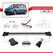 Volkswagen Touran CROSS 2010-2015 Arası ile uyumlu FLY Model Ara Atkı Tavan Barı GRİ thumbnail 4