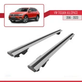 VW Tiguan Allspace 2016-2023 Arası ile uyumlu HOOK Model Anahtar Kilitli Ara Atkı Tavan Barı GRİ thumbnail 4