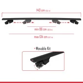 VW Sharan 2010-2022 Arası ile uyumlu HOOK Model Anahtar Kilitli Ara Atkı Tavan Barı SİYAH thumbnail 3