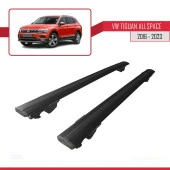 VW Tiguan Allspace 2016-2023 Arası ile uyumlu HOOK Model Anahtar Kilitli Ara Atkı Tavan Barı SİYAH thumbnail 4