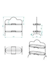 2 Katlı Siyah Melamin 13x32cm Metal Sunum Standı – İkram ve Servis İçin Model 1 Siyah - 8