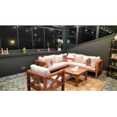 ODUNS Andres Bahçe Balkon Teras Ahşap Köşe ve Tekli Koltuk Takımı - 1