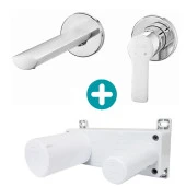 ECA Luna Ankastre Lavabo Bataryası Sıva Üstü Ve Sıva Altı Grubu Çift Rozet thumbnail 1