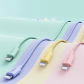 Joyroom İphone USB Renkli Yanmaz Silikon Data Şarj Kablosu - 4