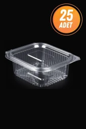 Kullan At Plastik Kilitli Şeffaf Düz Kapaklı Gıda Saklama Kabı Sızdırmaz Kap - 250 cc - 25 Adet thumbnail 5