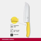 Victorinox Swiss Classic 17cm Santoku Bıçağı Sarı 6.8526.17L8B thumbnail 3