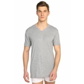 6'lı Tutku 0107 Ribana V Yaka Erkek Beyaz Siyah Gri Fanila - 3