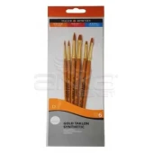 Daler Rowney Simply Gold Taklon Synthetic 6lı Fırça Seti Kod:601 thumbnail 1