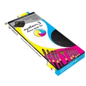 Daler Rowney System 3 Brush Heavy Body Zip Cases Uzun Saplı Sentetik Fırça 10lu 281300111 thumbnail 1