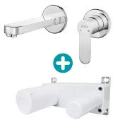 ECA Nita Ankastre Lavabo Bataryası Sıva Üstü Ve Sıva Altı Grubu Çift Rozet thumbnail 1