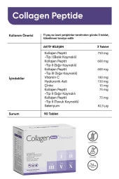 Collagen Forte Platinum Premium 5 Tip Kolajen, Hyalüronik Asit, Çinko, Selenyum & Vitamin C, 90 Tablet - 1