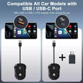 Araç İçi Android ve Apple Cihazlar İçin Kablosuz Car Play Adaptörü Wireless Carplay Çevirici - 4