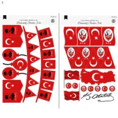 Milli Bayramlar Sticker Set 35x50 cm 2 li - 1