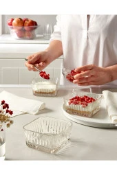 Paşabahçe elysia kare çok amaçlı kase çerezlik 4 lü - 4