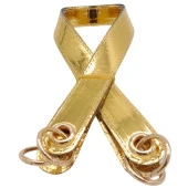 Angel Çanta Aksesuar Parlak Rugan Deri Kuş Gözlü Çift Çanta Sapı Gold Renk Light Gold Metalli thumbnail 1