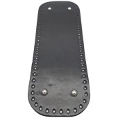 Angel Çanta Aksesuar Parlak Rugan Deri 32x12 cm Dikdörtgen Çanta Tabanı Siyah Renk Gümüş Metalli thumbnail 1