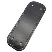 Angel Çanta Aksesuar Parlak Rugan Deri 32x12 cm Dikdörtgen Çanta Tabanı Siyah Renk Gümüş Metalli thumbnail 2