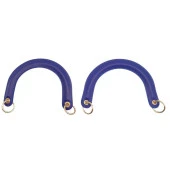 Angel Çanta Aksesuar Yaylı Halkalı Kapsüllü Suni Deri Mavi Renk Tutma Sapı Light Gold Metalli thumbnail 2