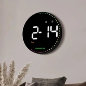 DailyTech Yuvarlak Kumandalı Dijital 10 İnç Duvar Saati Parlaklık Çalar Saat Dekor İçin Masa Saat - - 11