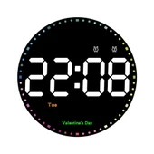 DailyTech Yuvarlak Kumandalı Dijital 10 İnç Duvar Saati Parlaklık Çalar Saat Dekor İçin Masa Saat - - 2