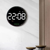 DailyTech Yuvarlak Kumandalı Dijital 10 İnç Duvar Saati Parlaklık Çalar Saat Dekor İçin Masa Saat - - 7