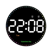 DailyTech Yuvarlak Kumandalı Dijital 10 İnç Duvar Saati Parlaklık Çalar Saat Dekor İçin Masa Saat - - 2