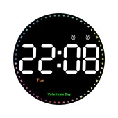 DailyTech Yuvarlak Kumandalı Dijital 10 İnç Duvar Saati Parlaklık Çalar Saat Dekor İçin Masa Saat - - 1