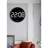 DailyTech Yuvarlak Kumandalı Dijital 10 İnç Duvar Saati Parlaklık Çalar Saat Dekor İçin Masa Saat - - 5