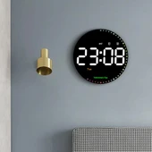 DailyTech Yuvarlak Kumandalı Dijital 10 İnç Duvar Saati Parlaklık Çalar Saat Dekor İçin Masa Saat - - 10