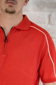 Microfilament Kumaş Fermuarlı Polo Yaka Slimfit T-shirt - 5