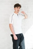 Microfilament Kumaş Fermuarlı Polo Yaka Slimfit T-shirt - 11