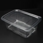 Kullan At Plastik Kilitli Şeffaf Düz Kapaklı Gıda Saklama Kabı Sızdırmaz Kap - 1000 cc - 600 Adet thumbnail 3