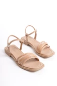 MİA026-1504 Günlük Kadın Nude Bej Tatil Sandaleti thumbnail 4
