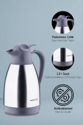 Korkmaz çelik çay termosu - çelik su termosu 1,5 lt. - 1