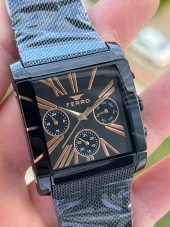 Ferro Siyah Hasır Kordon İç Fonksiyonları Aktif Takvimli 30 Mt Su Geçirmez Erkek Kol Saat ETM21292 thumbnail 2