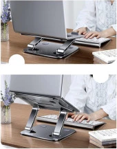10" - 17.3" Katlanabilir Tüm Modellerle Uyumlu Ayarlanabilir Laptop Tablet Standı Notebook Yükseltici - 2