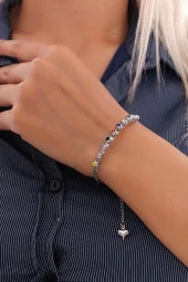 Kadın Çoklu Renkli Çelik Bileklik Gümüş Renk thumbnail 1